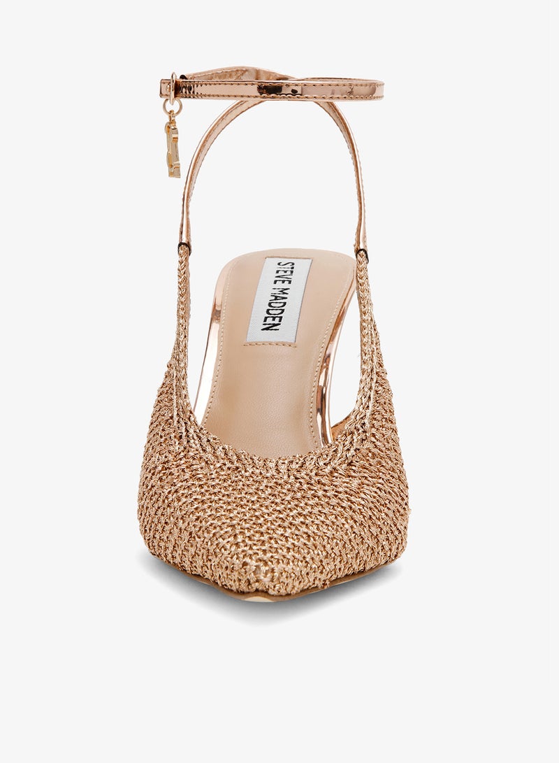 ستيف مادن أحذية بكعب معدني بتفاصيل جلد صناعي كروشيه - Image 2